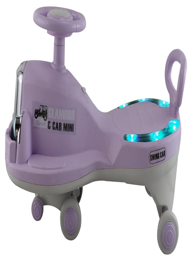 JoyRide Glamour DLX Light-Up Magic Car - Easy Glide Ride-On Toy for Kids | LED Lights, Music & 360° Swivel Wheels | Push Swing Car for Indoor/Outdoor Fun Ages 2+ Years (Purple) - Image 4